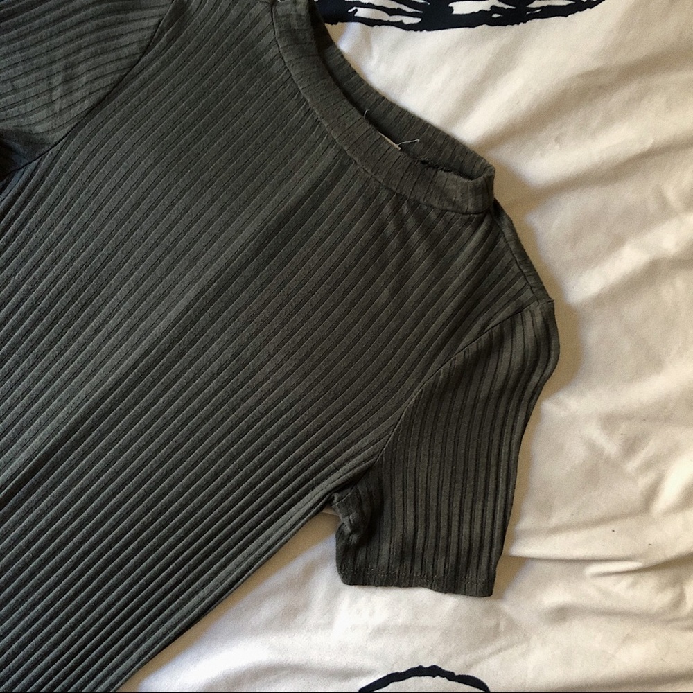 Iris Green Ribbed Bodycon Dress - Picture 2 of 7